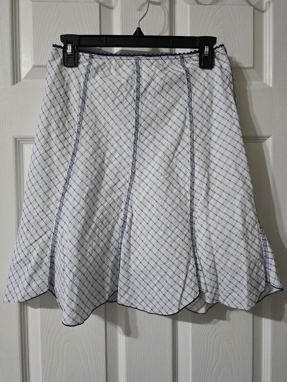 Vintage Y2K Coquette Scalloped Hem Contrast Stitch A- Line Skirt by VOXX NY.